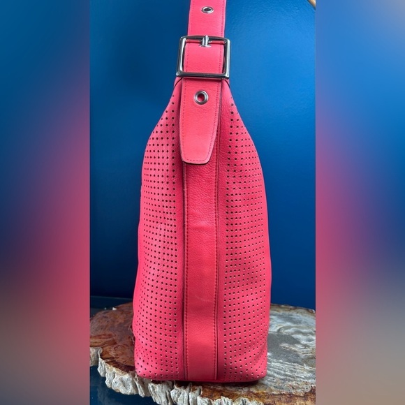 Coach Legacy Perforated Watermelon Pink Leather Duffel 22762 - Picture 12 of 16